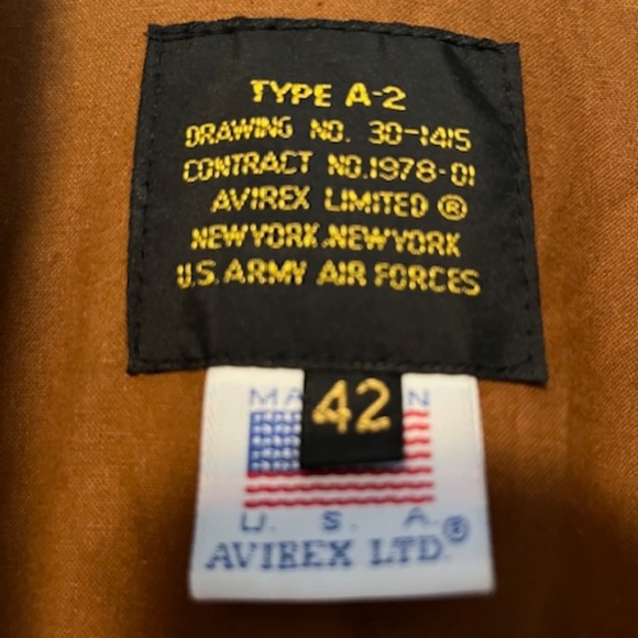 AVIREX LIMITED US ARMY AIR FORCES A-2 HORSEHIDE BOMBER JACKET SIZE 42 - Picture 5 of 7